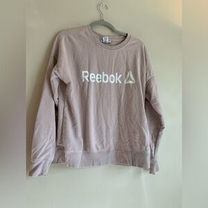 Reebok Light Pink Crewneck Sweater Top Pull Over Womens Shirt Size M Winter